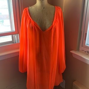 Shear orange Vince Camuto blouse